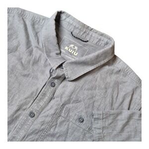 KUIU Men's XL Performance Outdoor Short Sleeve Button Up Shirt Gray Lyocell
